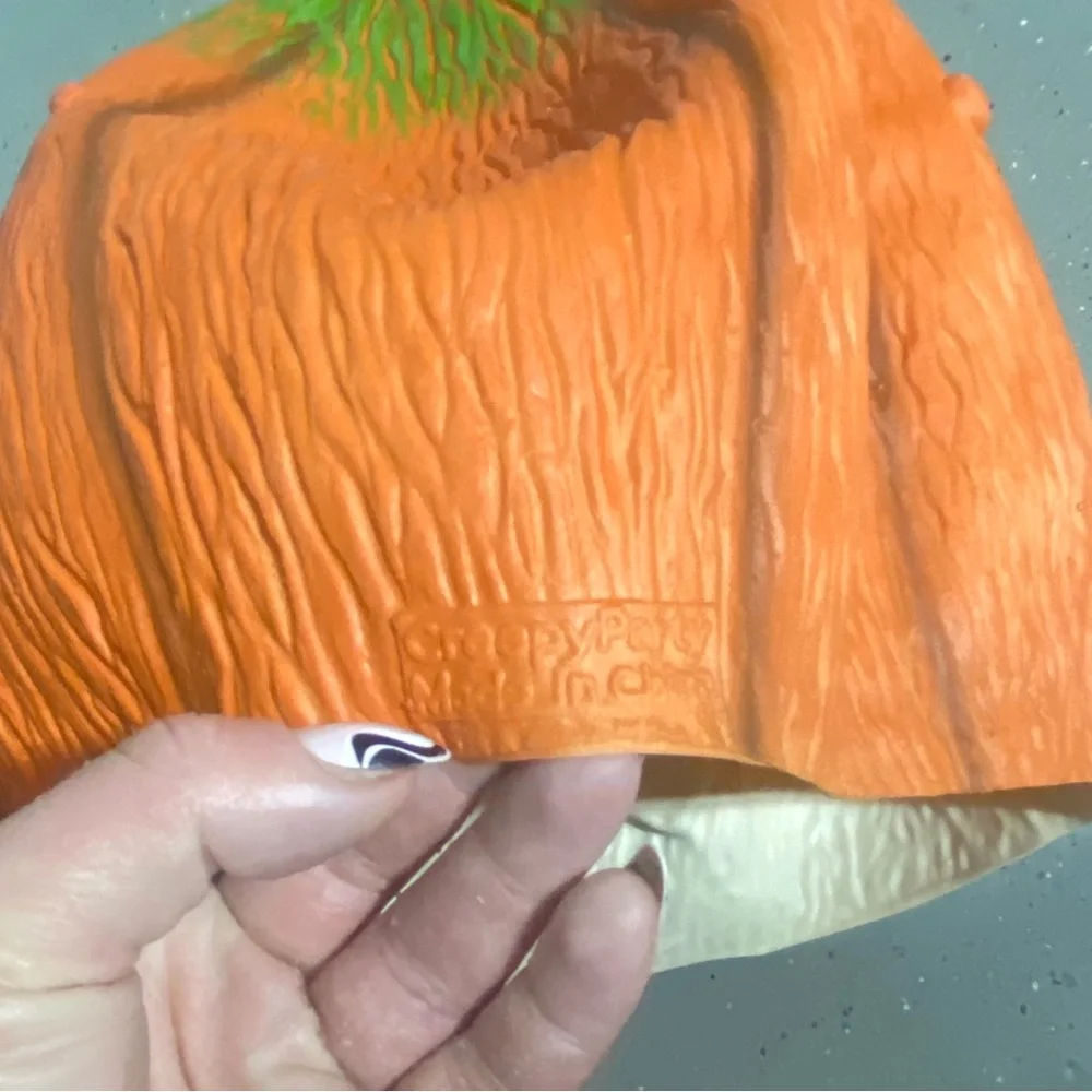 CreepyParty Deluxe Latex Pumpkin Mask – Halloween Costume Prop 🎃